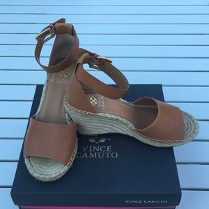 Vince Camuto Tan Espadrille Wedge Sandal